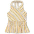 SPEECHLESS Big Girls Smocked Elastic Waist Striped Halter Top Tan/ Green Size M